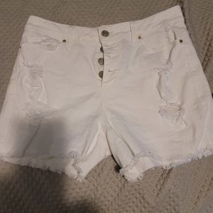 High Rise distressed jean shorts size 6
